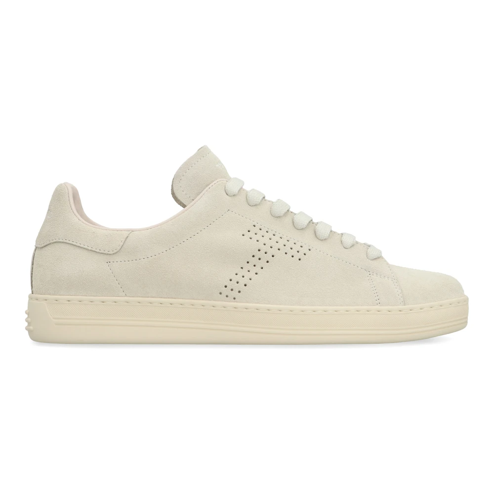 Tom Ford Men's White Warwick Suede Trainers - Sneakers - 7 1/2 Uk - Shoes