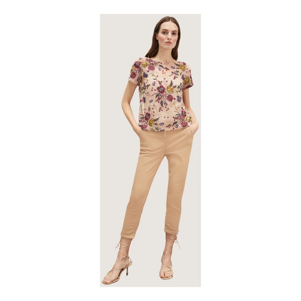Motivi Katoenen Chino Broek Beige Dames