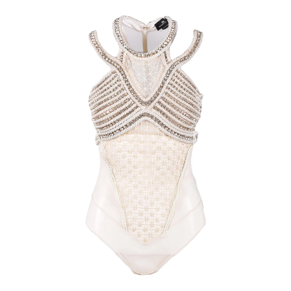 Elisabetta Franchi Elegant Body med Stretchigt Tyg White, Dam