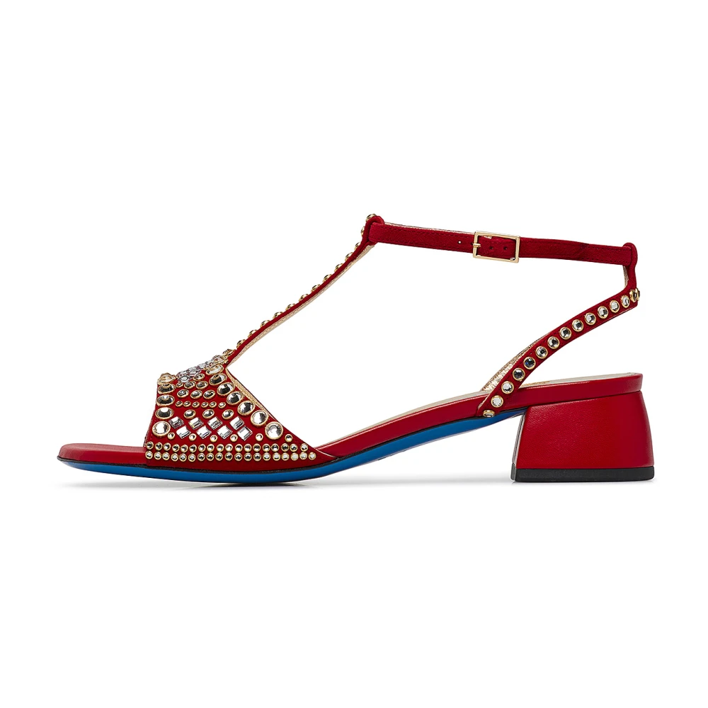 Loriblu Kvinno Röd Skor Dam, 39 Eu, Mocka, Sandal Smycke I Nappa Och Rött Mocka