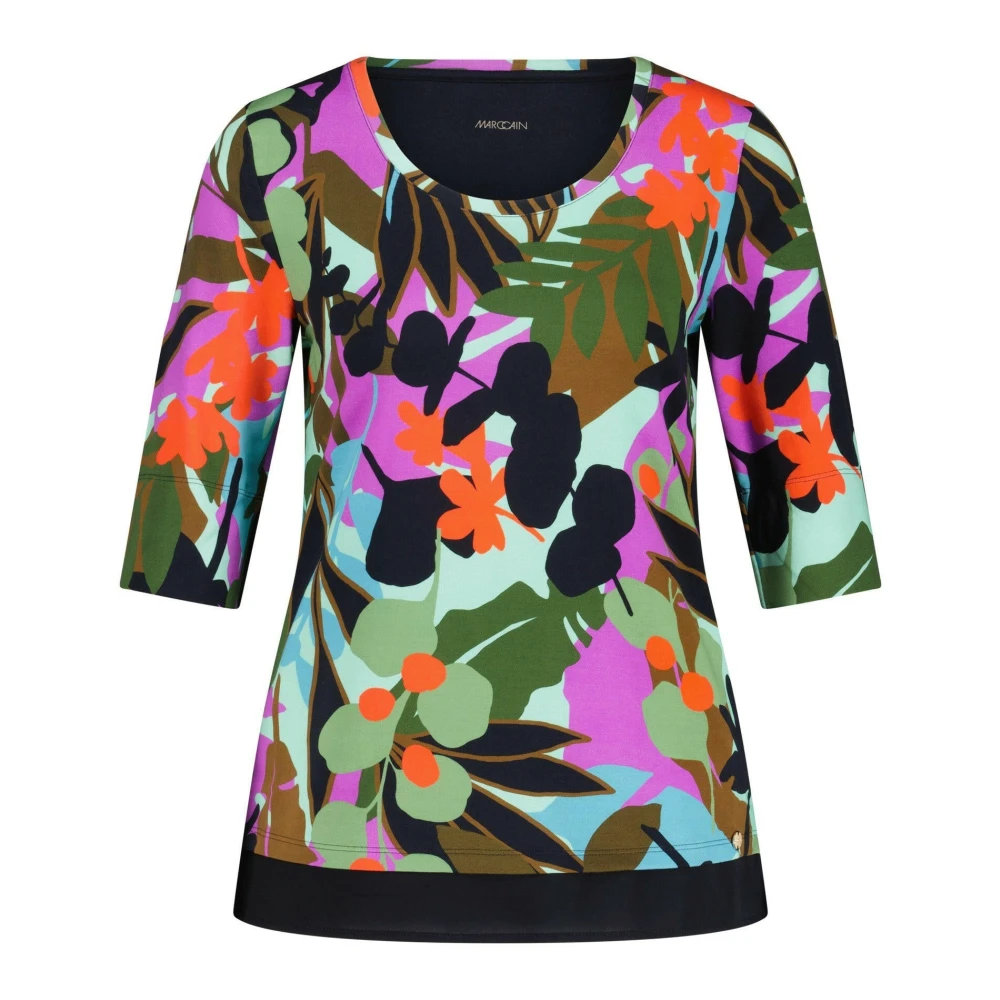Marc Cain Jersey shirt met natuurlijk patroon Multicolor Dames