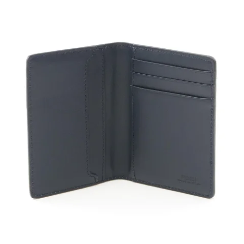 Fendi Vintage Pre-owned Coated canvas wallets Blue Heren