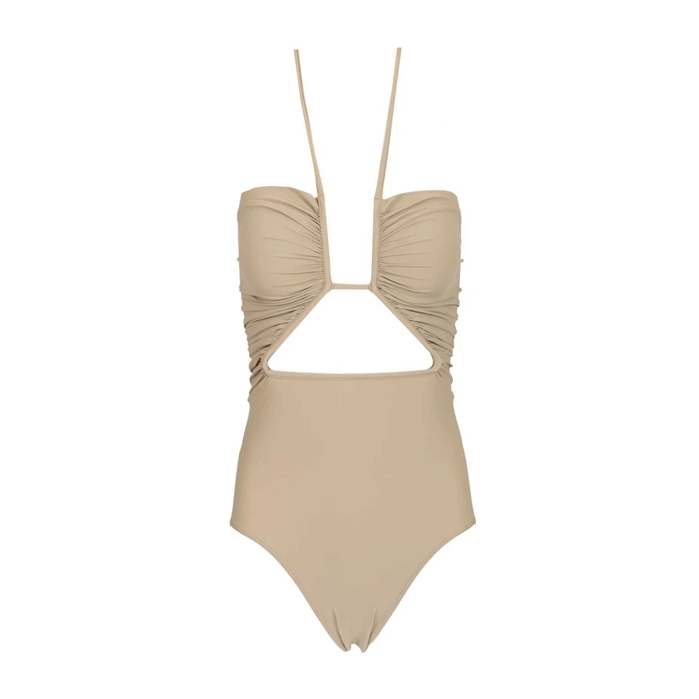 Rick Owens Women's Beige Swimsuits, M, Prong One-Piece Swimsuit
