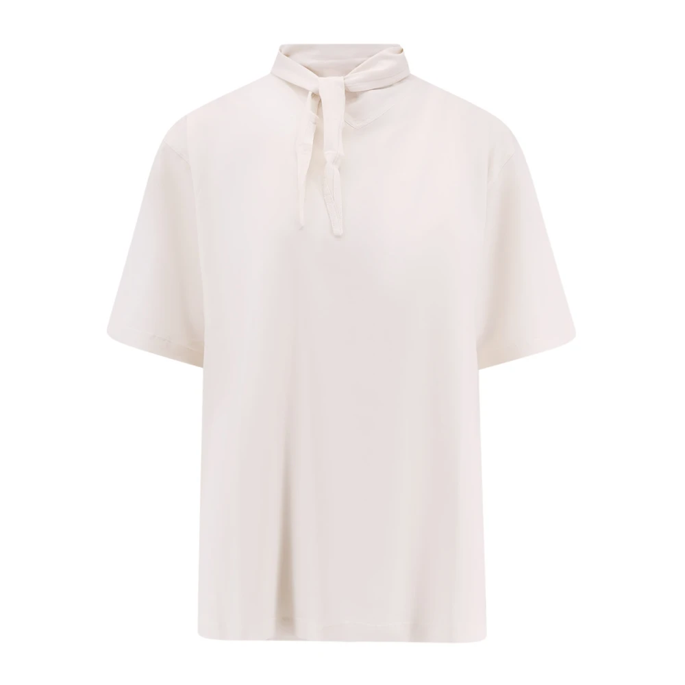 Lemaire Bomull Foulard T-shirt Kort Ärm White, Dam