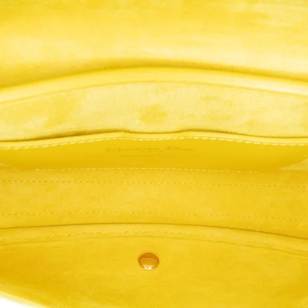 Dior Vintage Pre-owned Leather shoulder-bags Yellow Dames