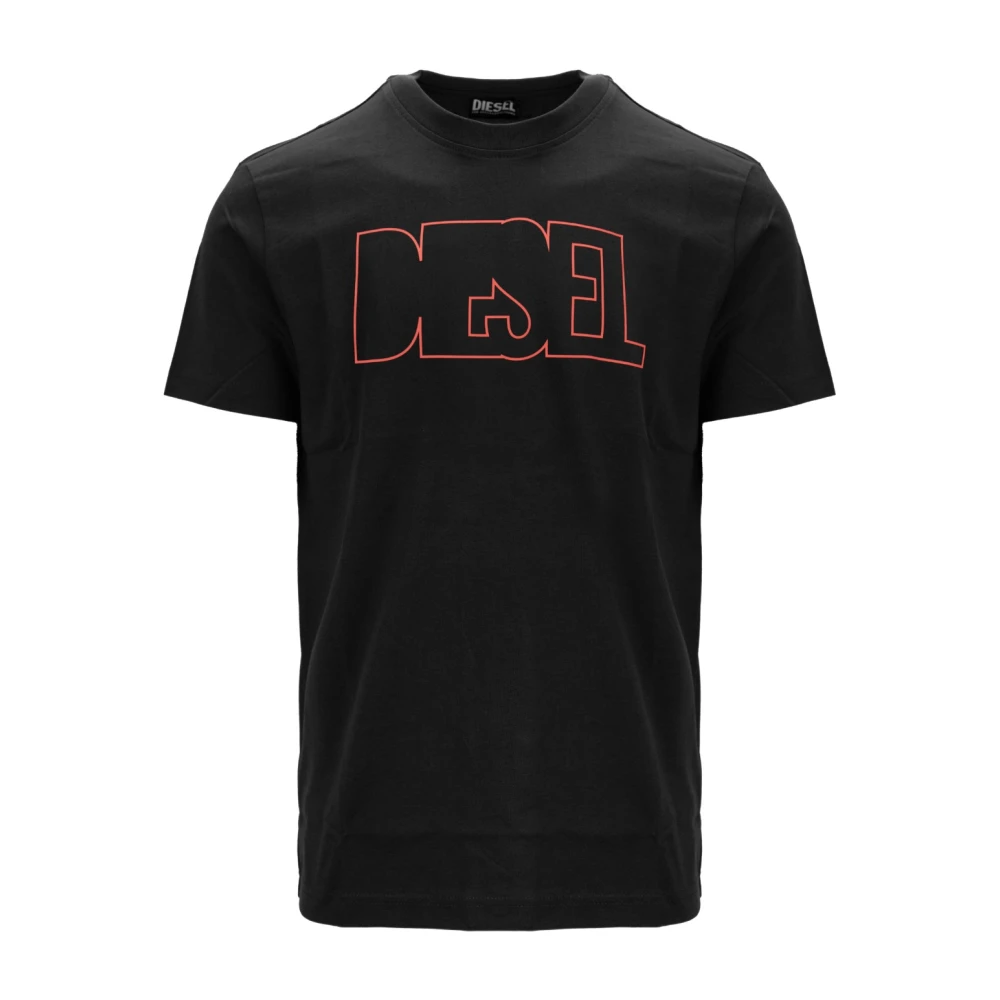 Diesel Herr Svart Toppar Xl, Bomull, Crew Neck T-Shirt