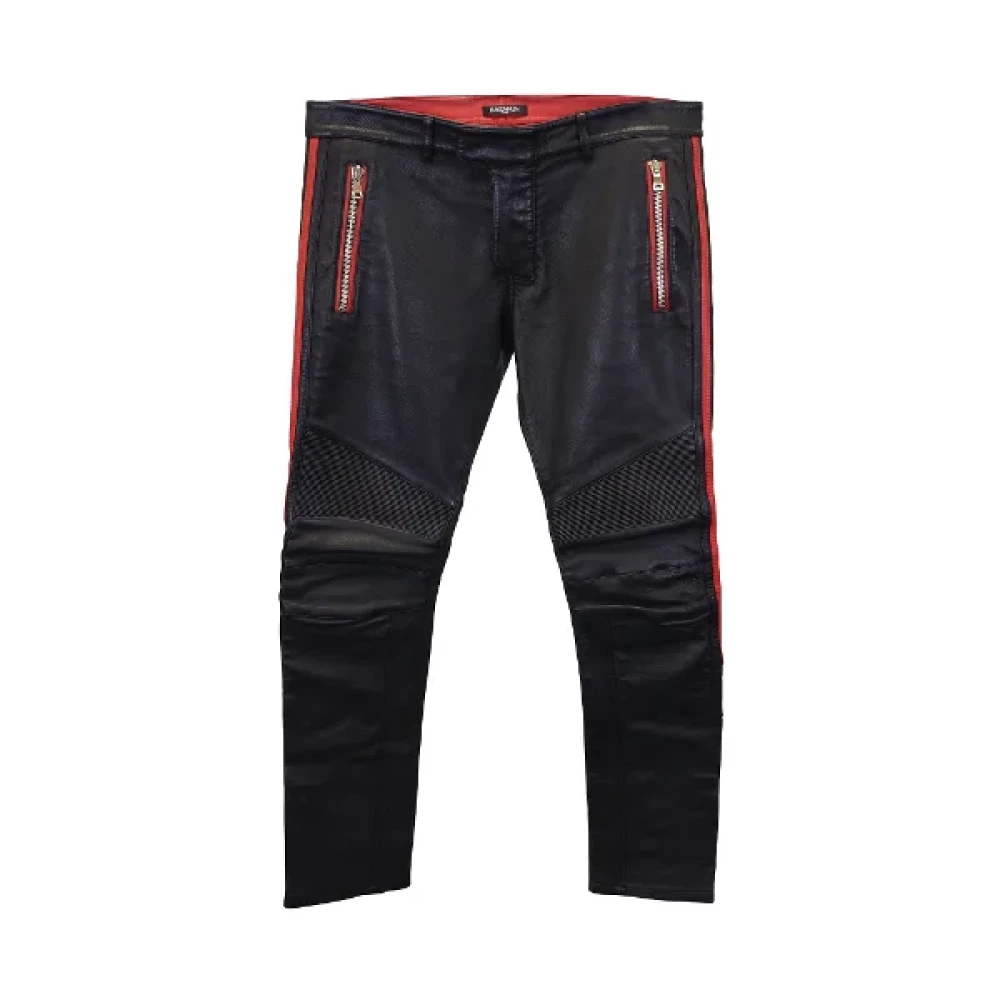Balmain Pre-owned Leather bottoms Black Dames
