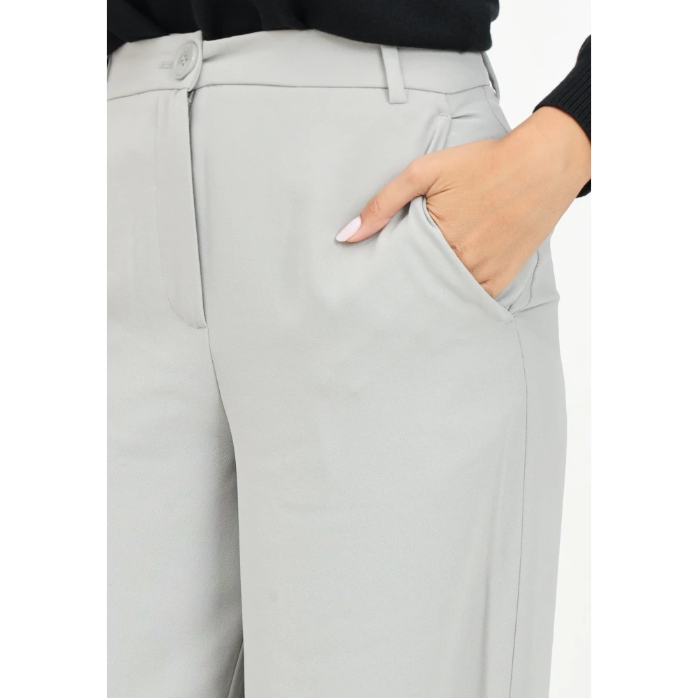 Armani Exchange Elegante modderbruine Palazzo-broek Gray Dames