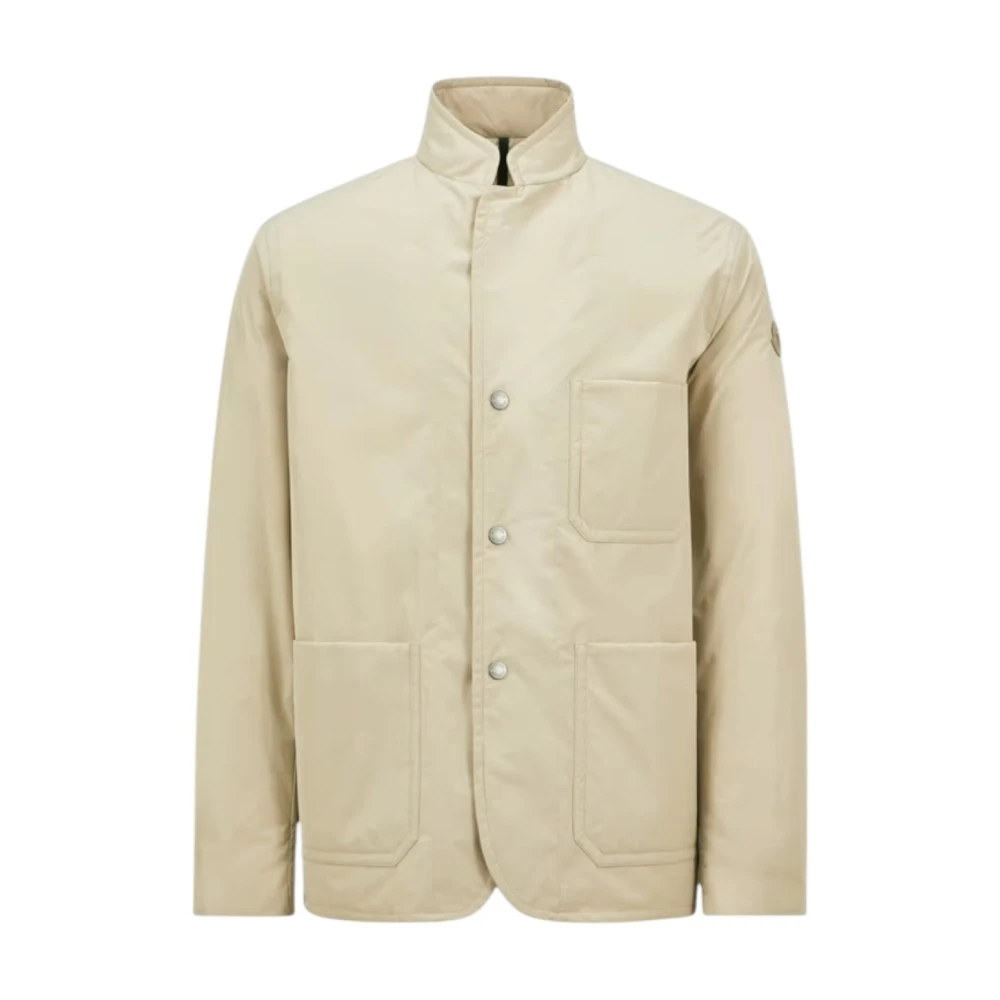 Moncler Men's Beige Light Jackets, 2XL, Light Down Shirt Jacket