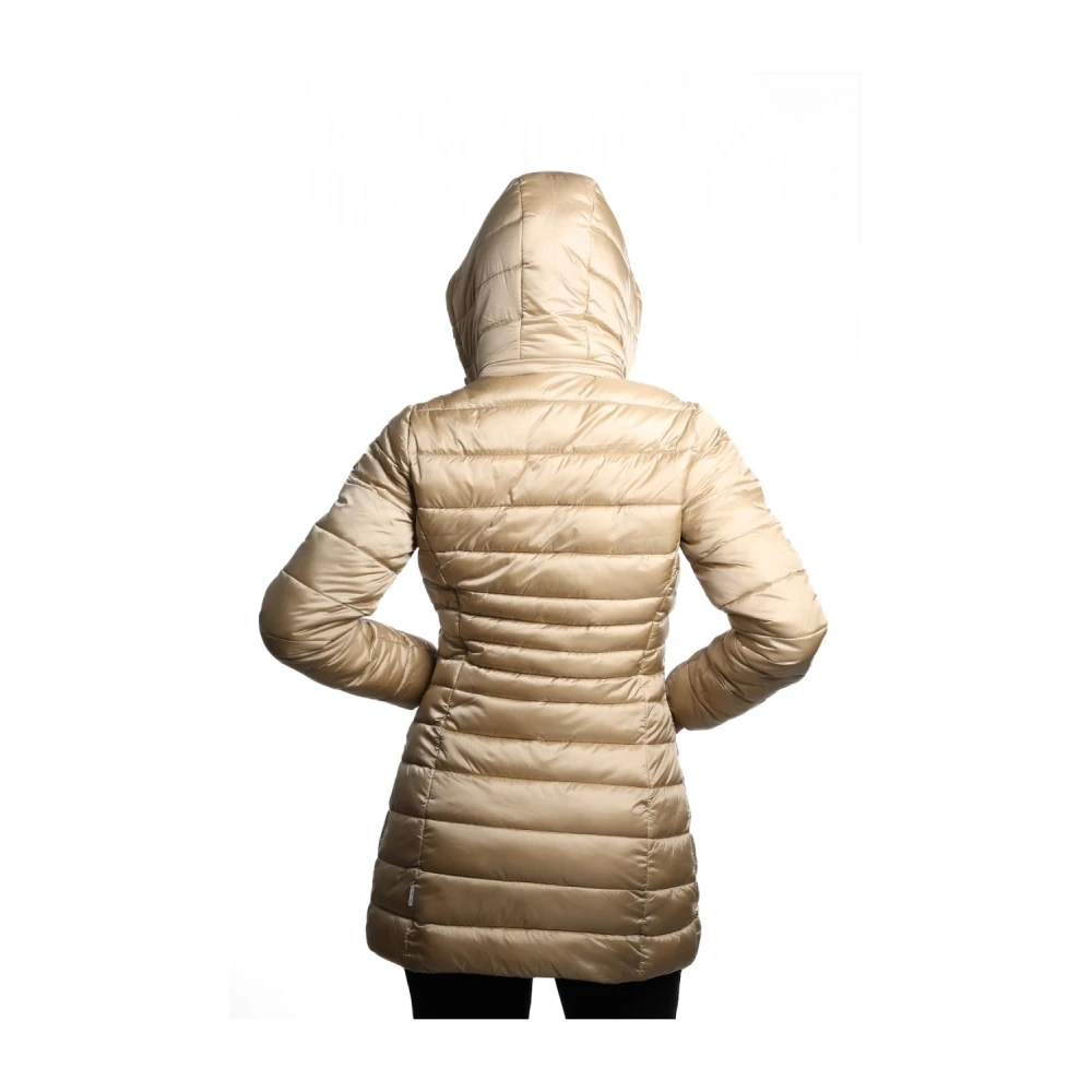 Save The Duck Lang beige jack met gewatteerde textuur Beige Dames