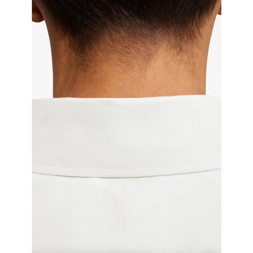 Ami Paris Klassiek Wit Overhemd met Geborduurd Logo White Heren