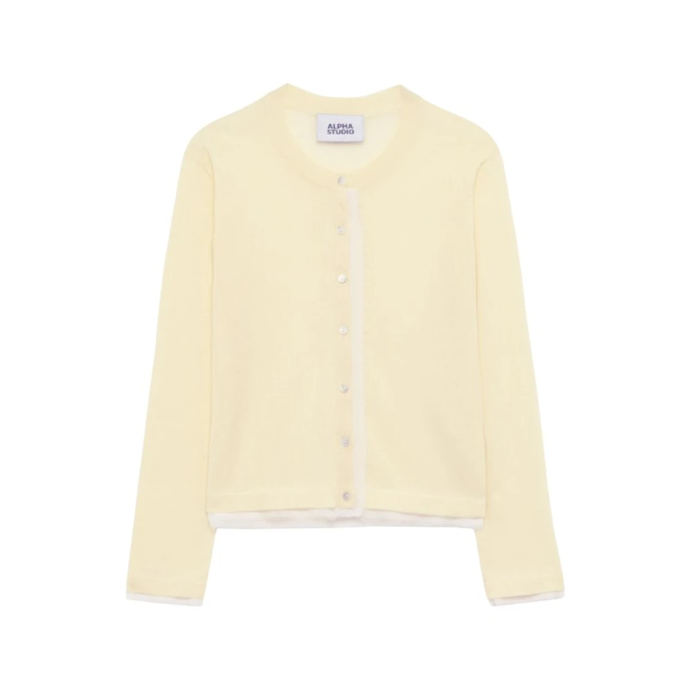 Alpha Studio Damen Beige Strickwaren, Mgröße: