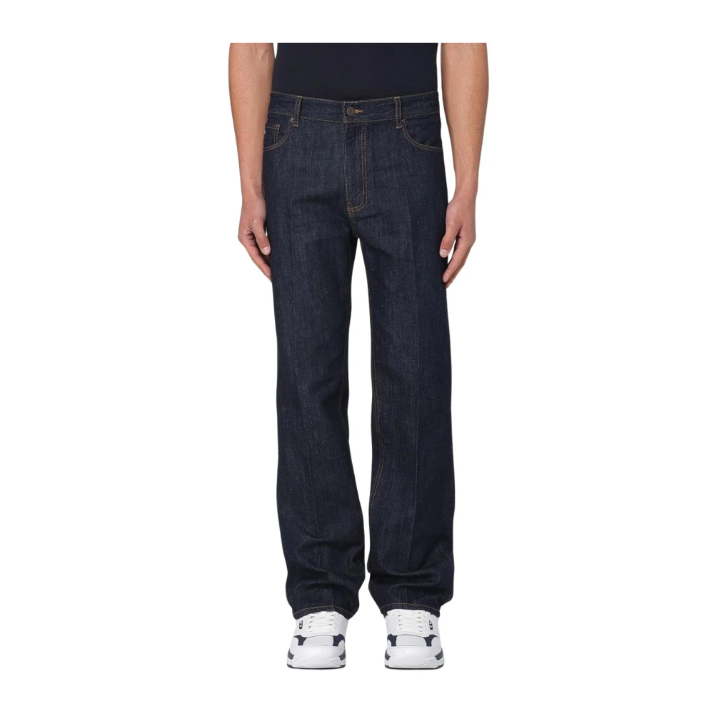 Emporio Armani Blå Klassiska Straight Leg Denim Jeans