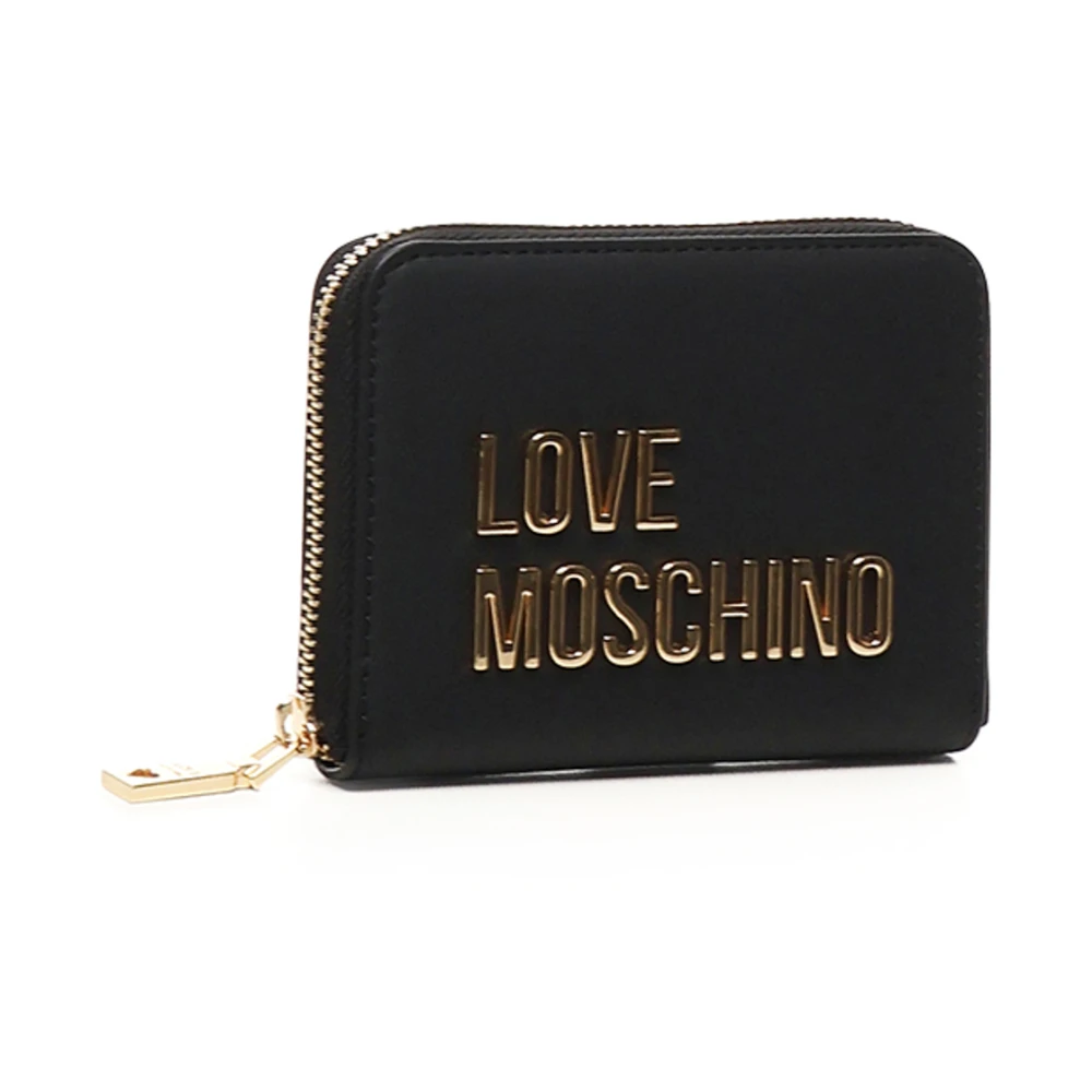 Love Moschino Zwarte Portemonnee met Logobedrukking Black Dames