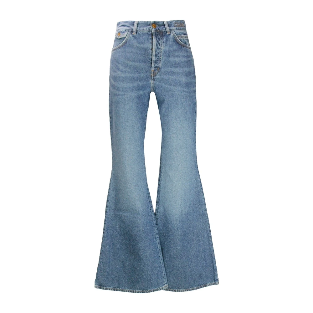 Chloé Blauwe Wide Leg Denim Jeans Blue Dames