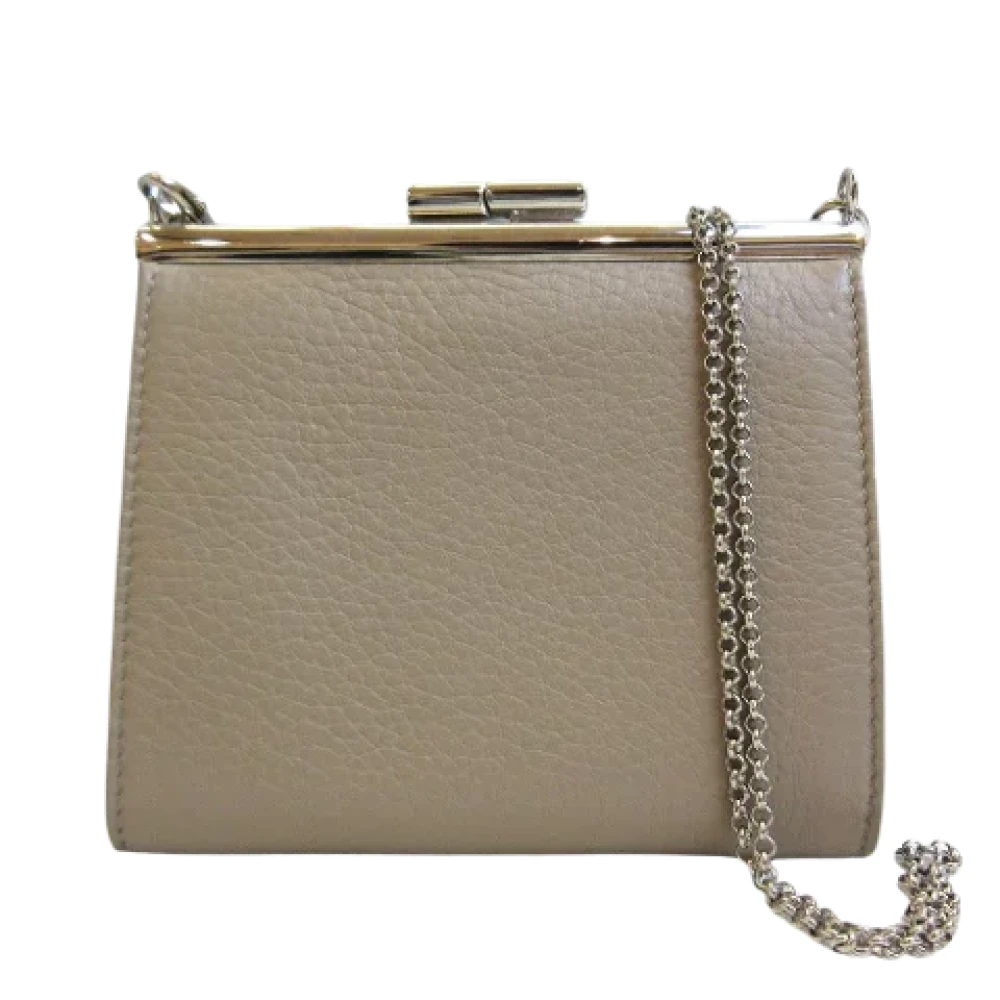 Bvlgari Vintage Pre-owned Leather wallets Beige Dames