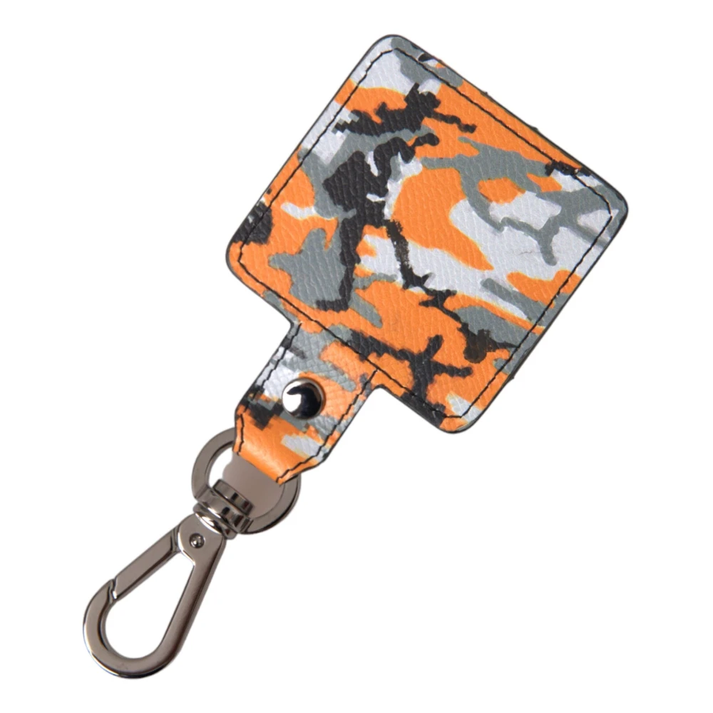 Dolce & Gabbana Multicolor Camouflage Lederen Airpods Hoesje Multicolor Unisex