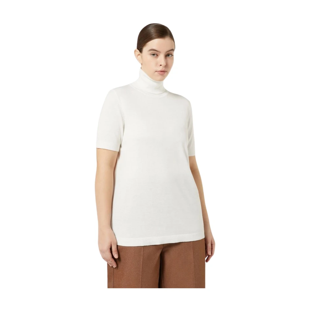 Marina Rinaldi Witte Sweater veelzijdig rasato recht White Dames