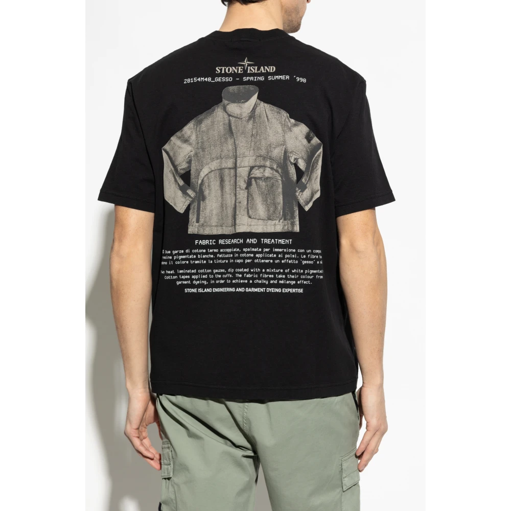 Stone Island T-shirt met logo Black Heren