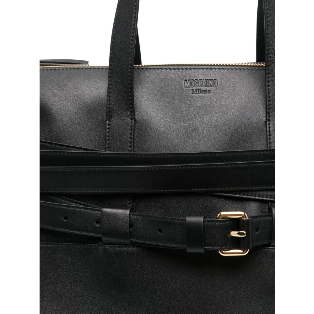 Moschino Zwarte Schoudertas met Bovenhandvat Black Heren