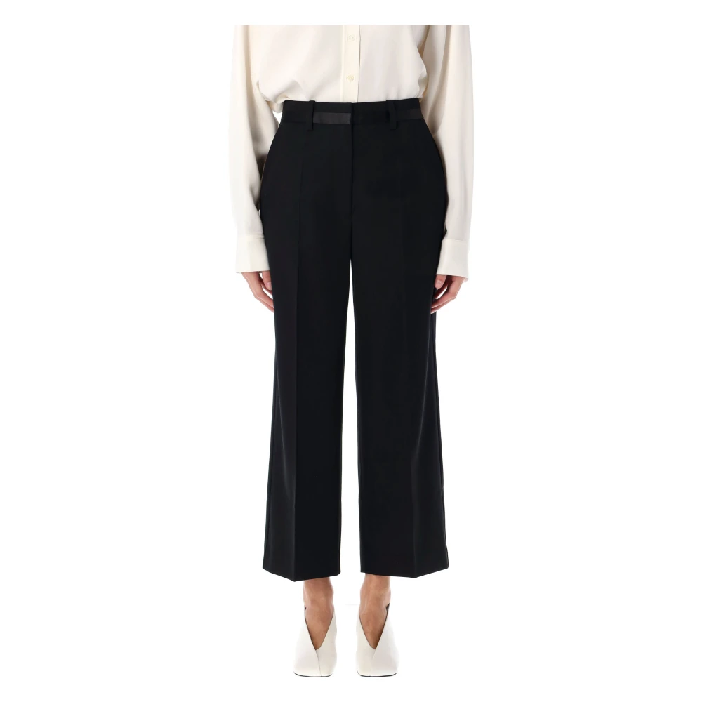 Anine Bing Wollen Tuxedo Broek met Satijndetails Black Dames