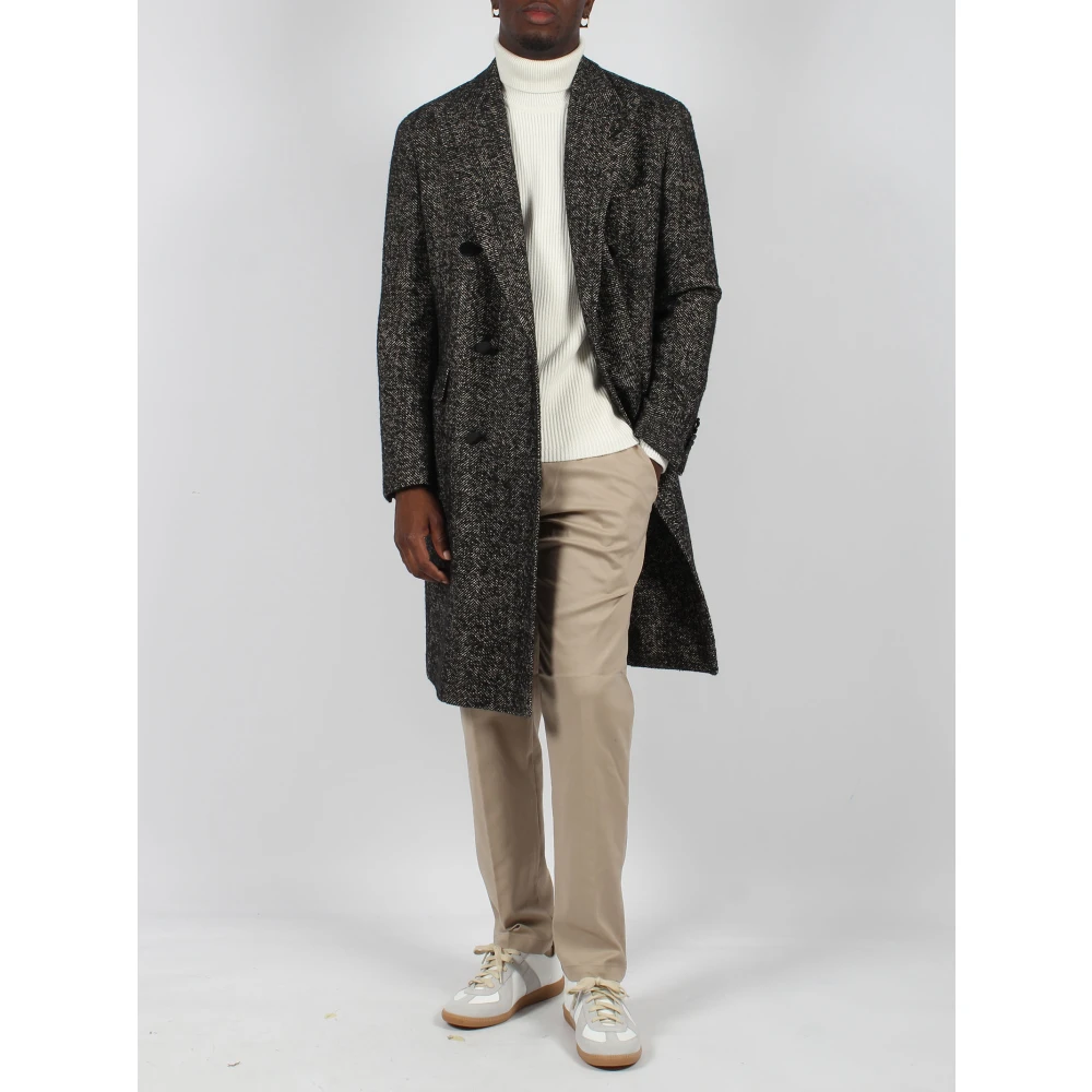 Tagliatore Tweed Coat Gray Heren