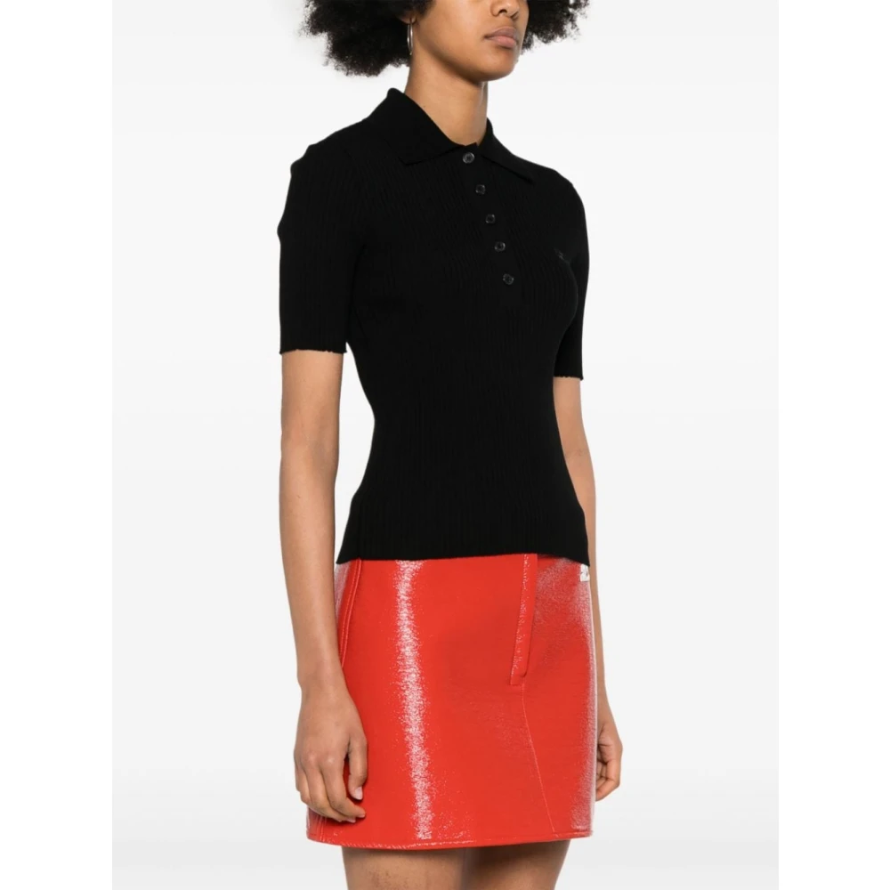 Courrèges Zwarte T-shirts Polos voor vrouwen Black Dames