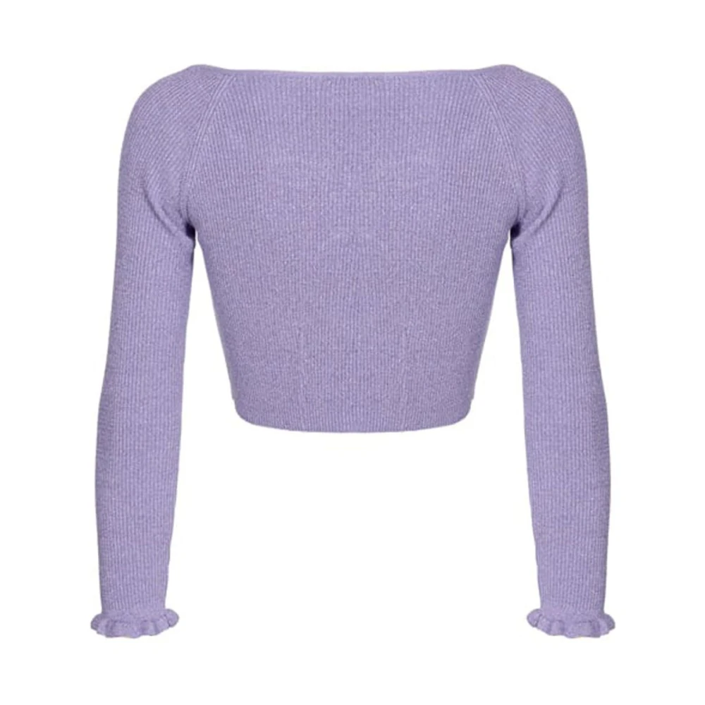 pinko Lurex Geribbelde Vest Trui Purple Dames