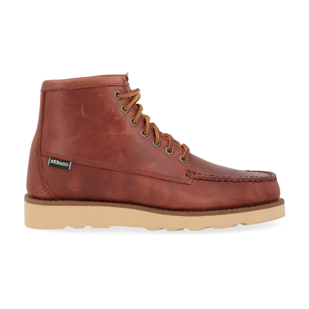 Sebago Handgjord Brun Slätläder Moc Toe Boot Brown, Herr