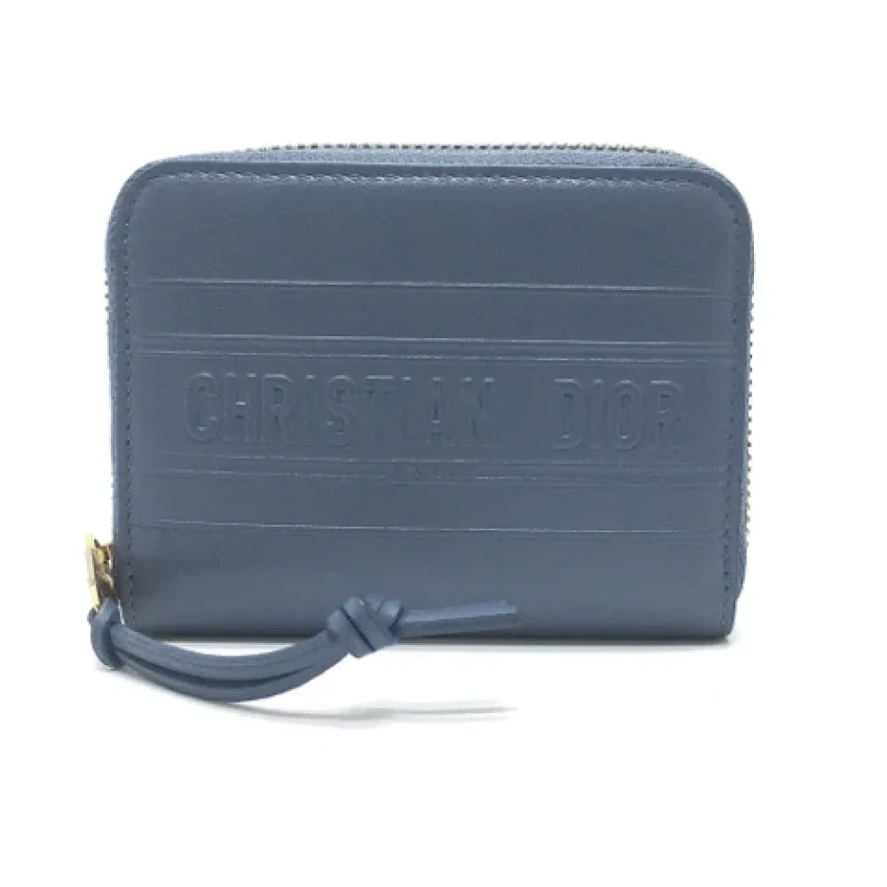 Dior Vintage Pre-owned Leather wallets Blue Dames