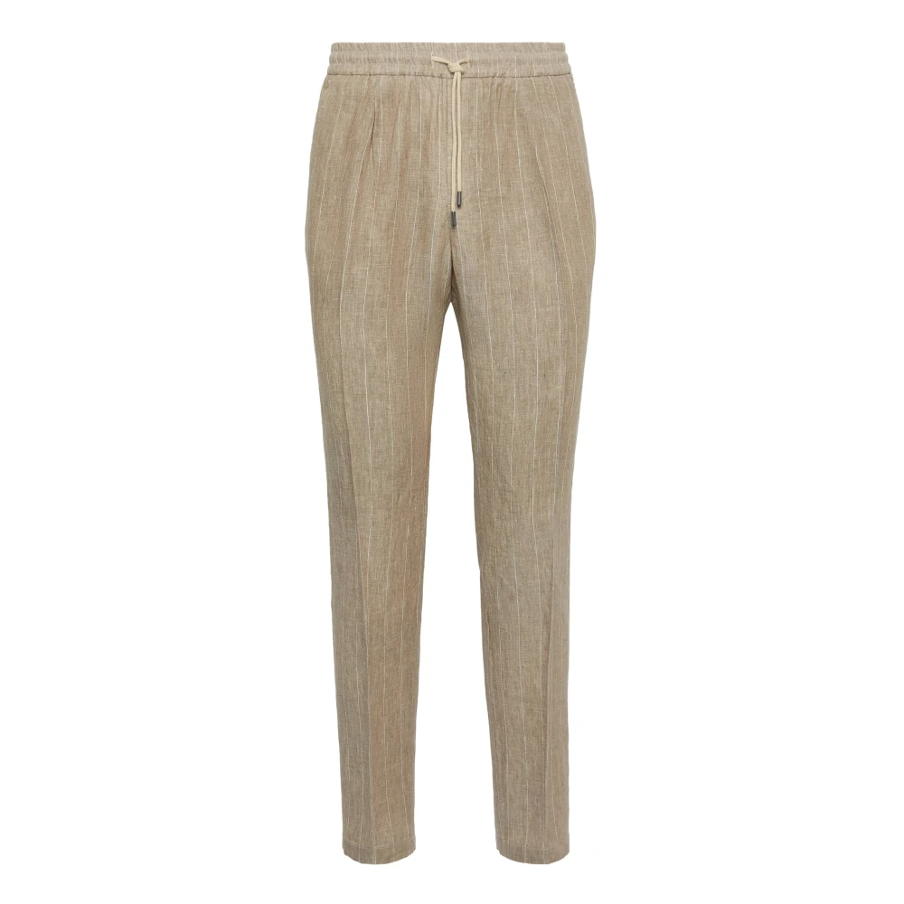 Boggi Milano City Linnen Broek Beige Heren