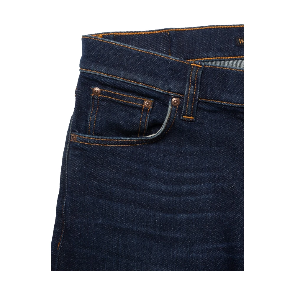 Nudie Jeans Donkerblauwe Slim Fit Biologische Katoenen Jeans Blue Heren