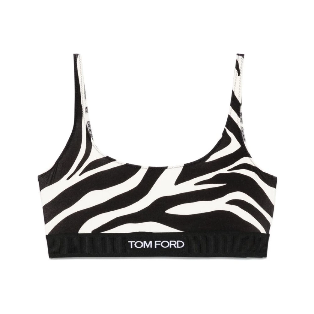 Tom Ford Zwart Mouwloos Logo Onderband Ondergoed Black Dames