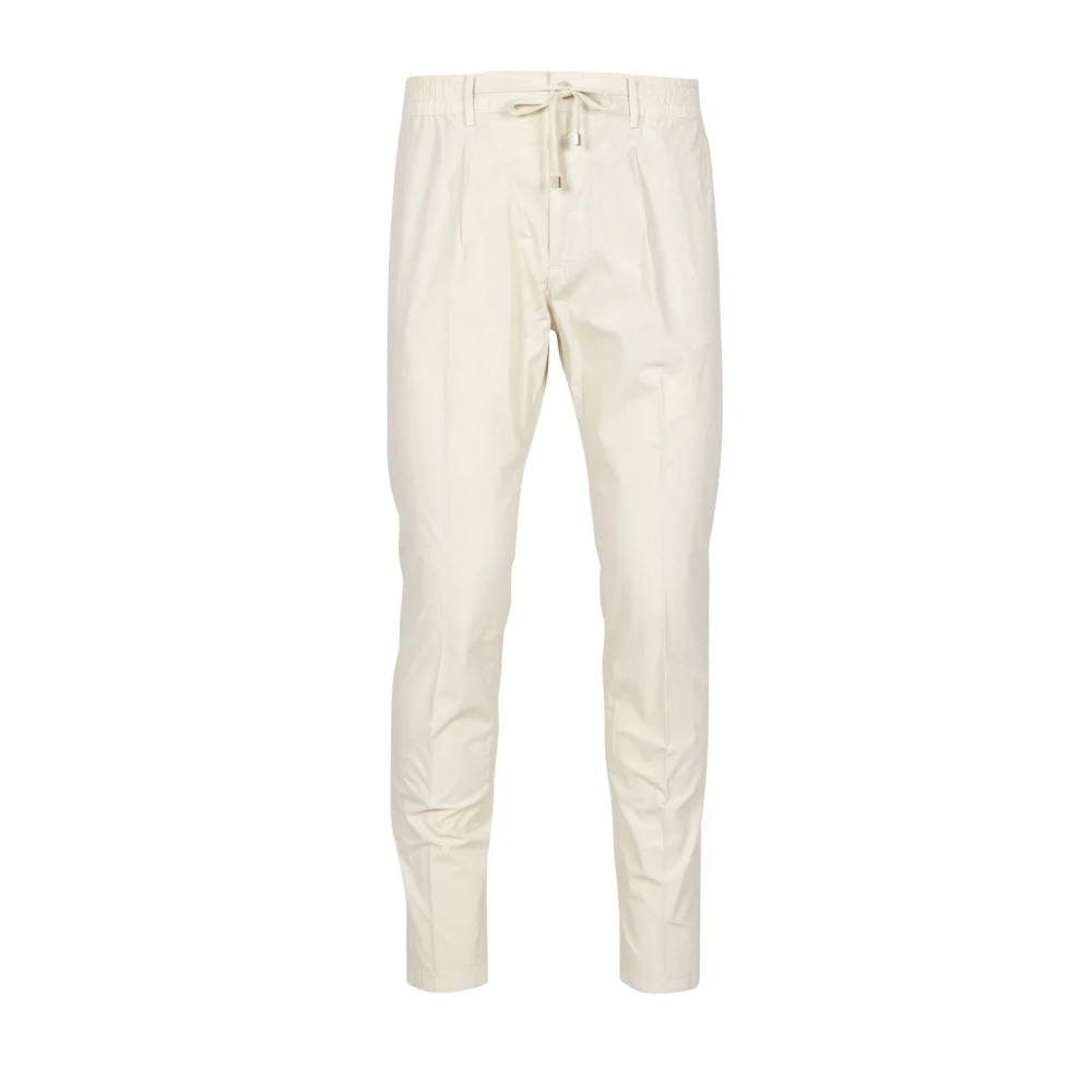 Cruna Beige Katoenen Broek met Elastische Tailleband Beige Heren