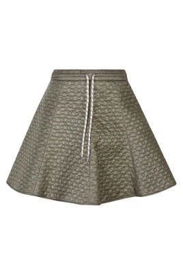 Floral-Quilted Padded Mini Skirt