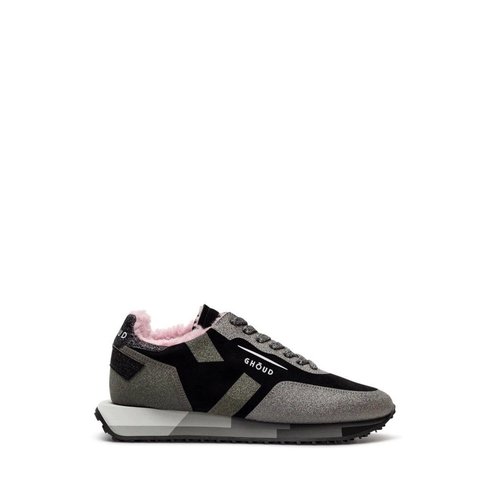 Ghoud Zilveren Leren Sneakers Dames Schoenen Zwart
