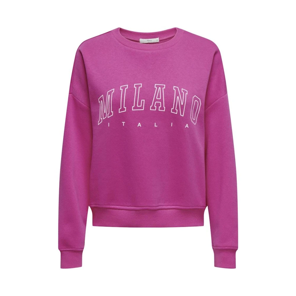 Only Life Crew Rose Violet Sweater Pink Heren