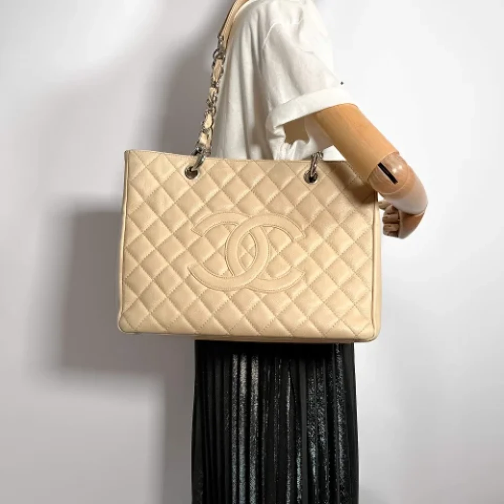 Chanel Vintage Pre-owned Leather chanel-bags Beige Dames