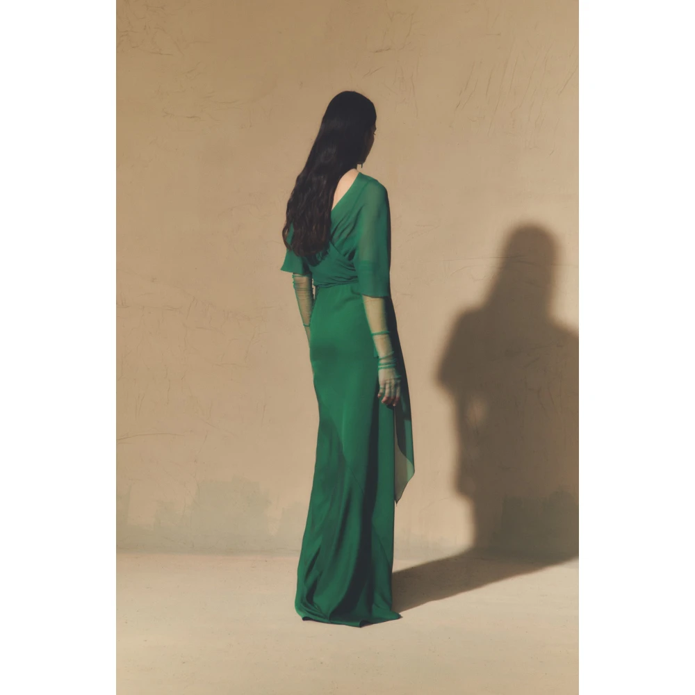 Cortana Land smaragdgroene zijden jurk Green Dames