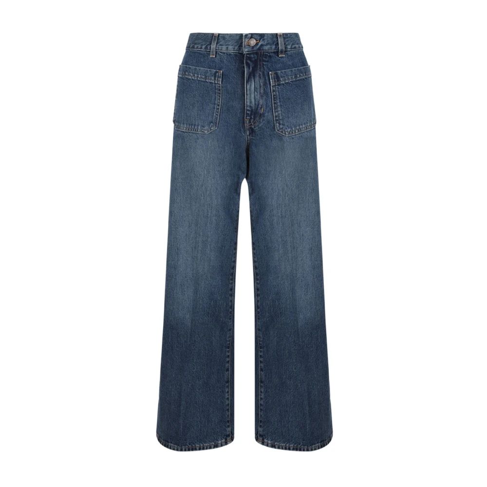 Chloé Donkerblauwe Bootcut Denim Jeans Blue Dames