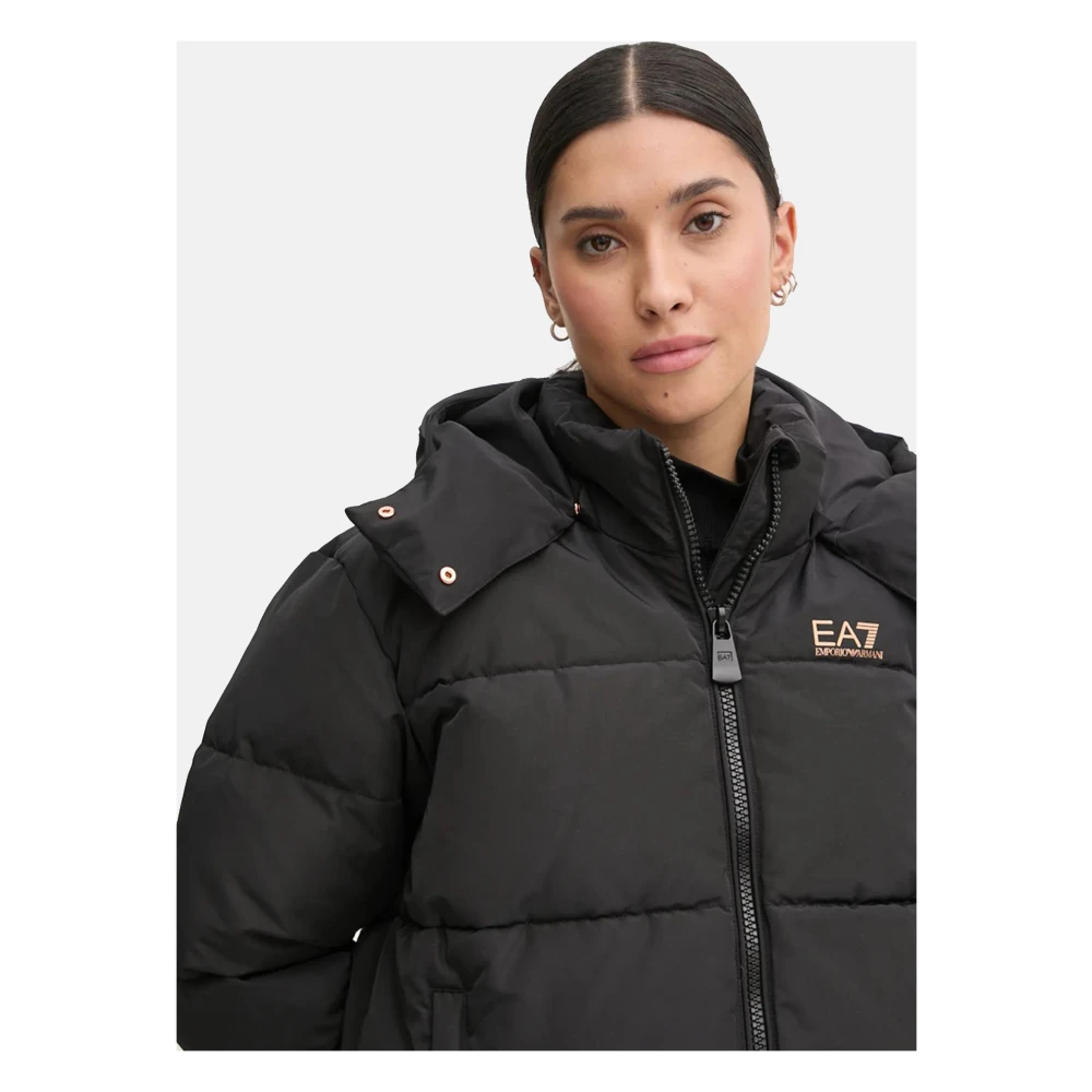 Emporio Armani EA7 Stijlvolle Jas voor Mannen Black Dames