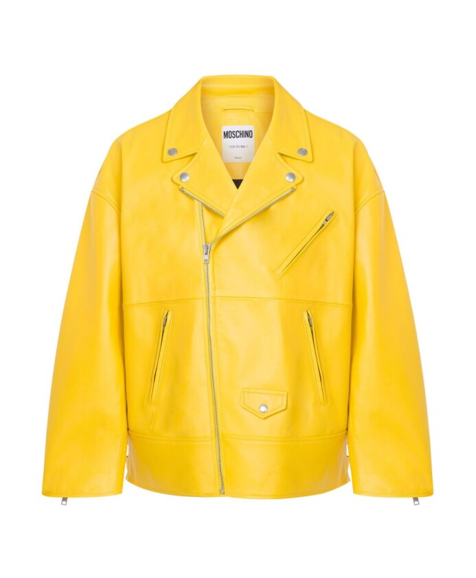 smiley-face-print-biker-jacket