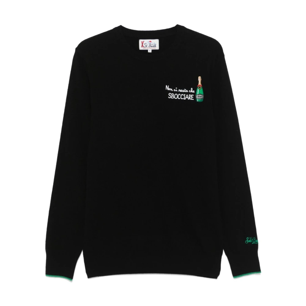 MC2 Saint Barth Blauwe Gebreide Crew Neck Sweater Blue Heren