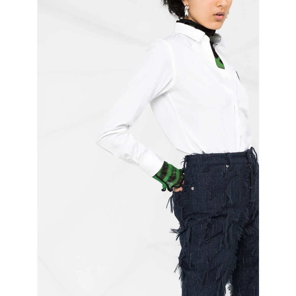Comme des Garçons Play Wit Logo Longsleeve Shirt White Dames