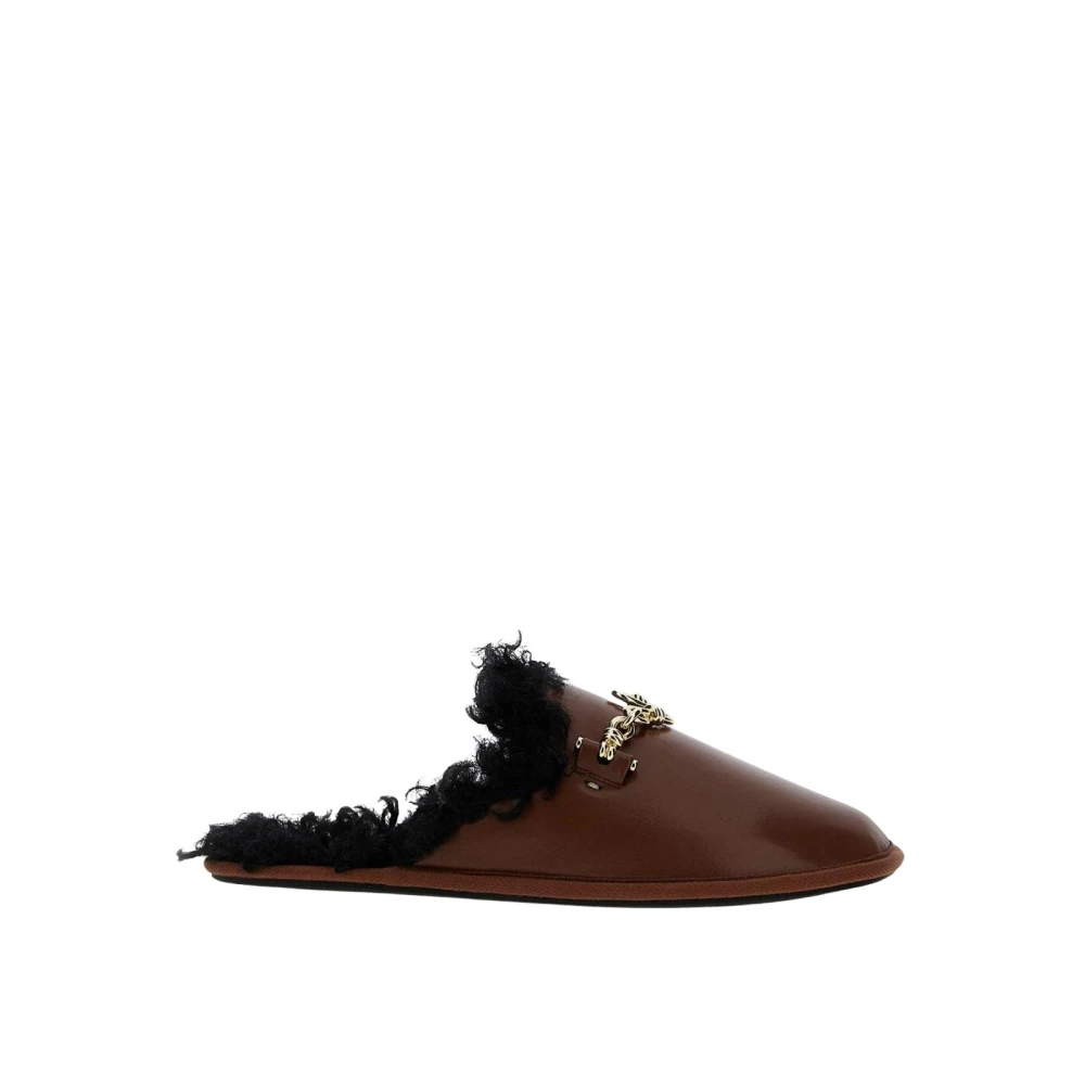 Stella Mccartney Women's Brown Shearling Leather Mules