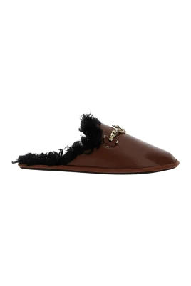 Shearling Lädertofflor