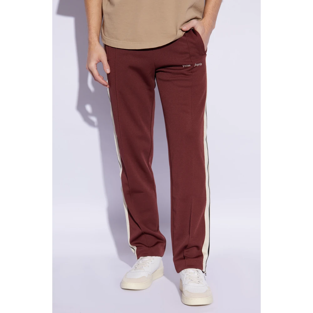 Palm Angels Sweatpants met geborduurd logo Red Heren