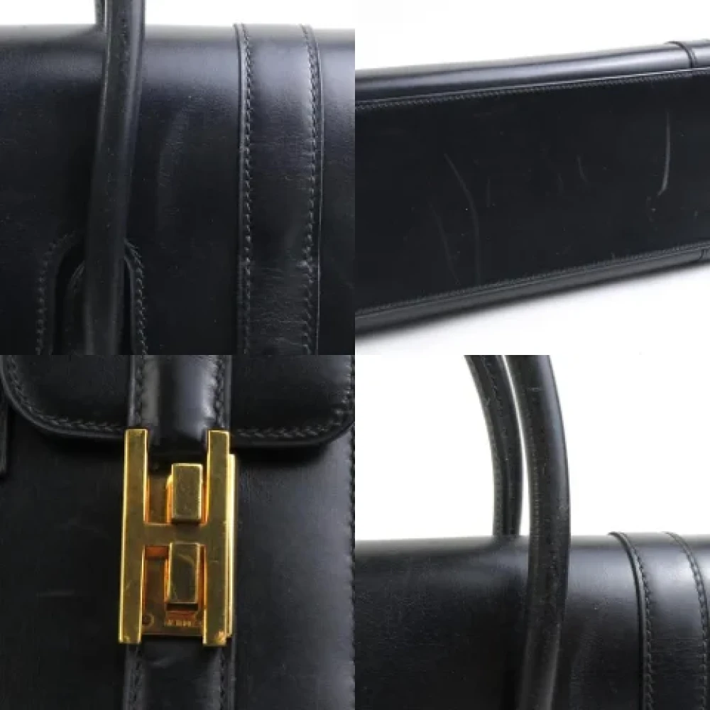 Hermès Vintage Pre-owned Leather handbags Black Dames