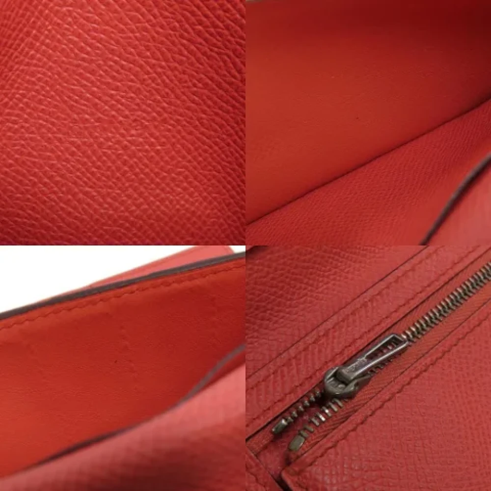 Hermès Vintage Pre-owned Leather wallets Red Dames