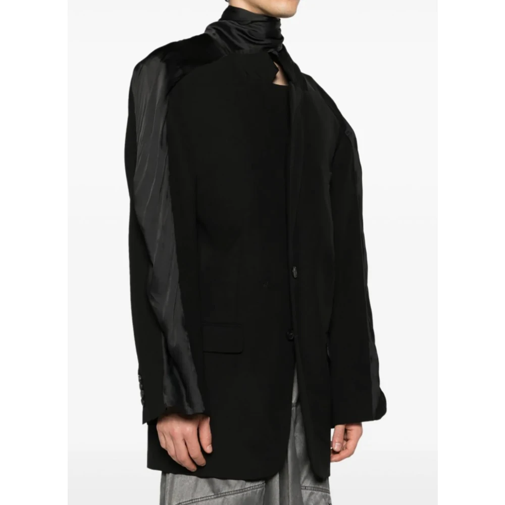 Y Project Zwarte Sjaal Blazer Elegant Stijlvol Black Heren